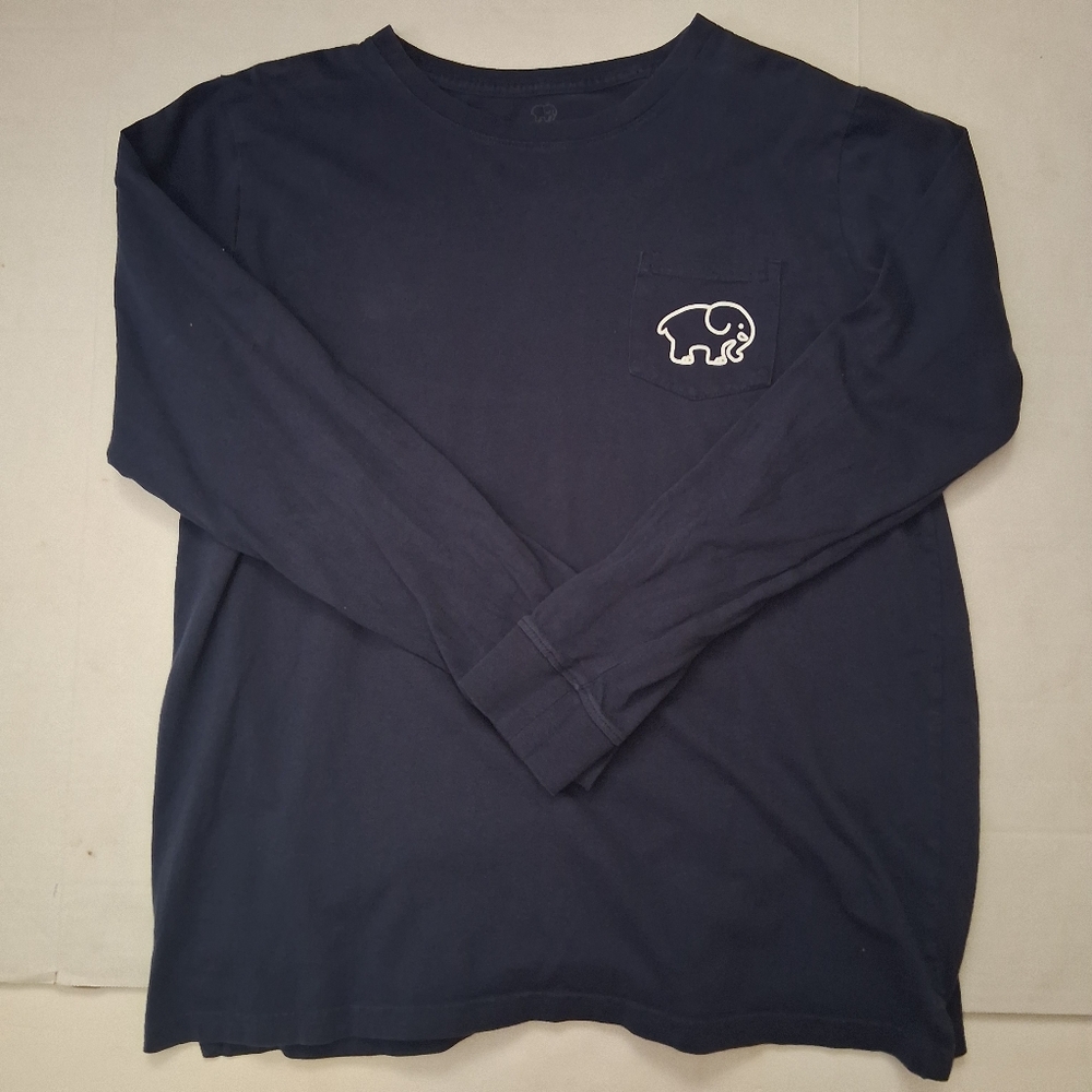 Ivory Ella Blue Elephant Long Sleeve T-Shirt Womens Large